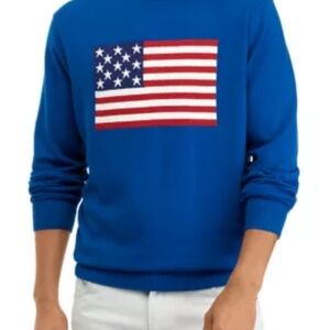 Crown & Ivy Blue Crewneck Sweater with Flag Design size XL‎
